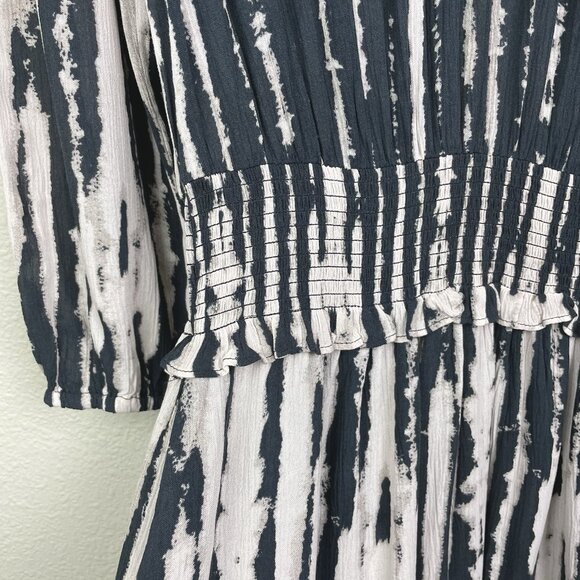 Rails NWT Inez Dress Women's Small Black Nile Mini Dress Long Sleeve Smocked - Picture 6 of 16